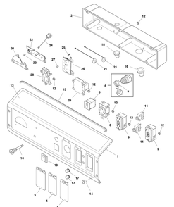 Control Panel Diagram and Parts List for 030742-00  Briggs and Stratton Generator